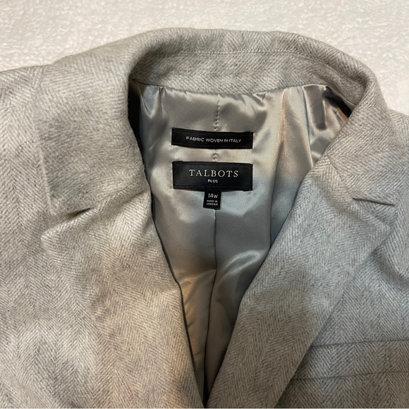 Talbots Plus Tailored Gray Wool Blend Single Breast Professional Blazer - Picture 10 of 11